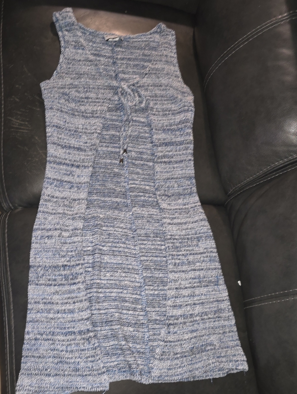 Sleeveless Blue Knit Women's Cardigan